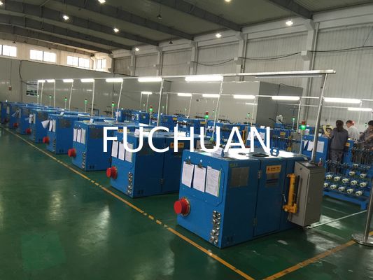 Mesin Pemutar Kawat 7.5Kw FUCHUAN 2.5Kgf Peralatan Buncher Kawat Biru Langit
